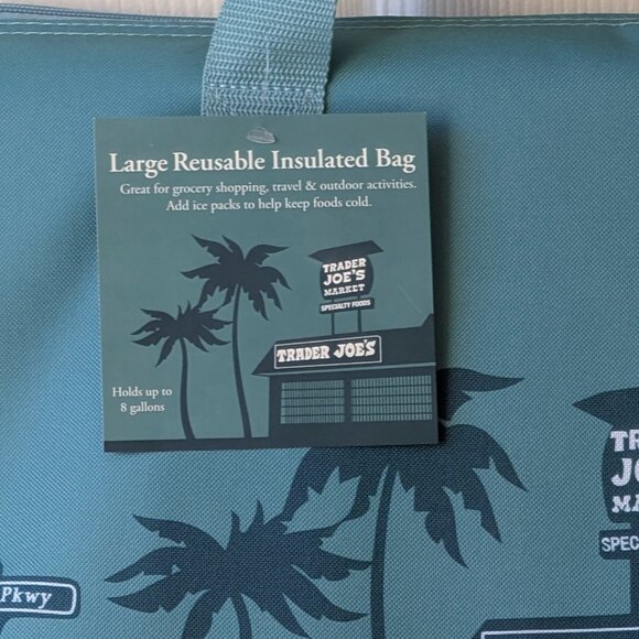 💙 Trader Joe’s large Dusty Blue Insulated Bag- New w/ Tag - Picture 3 of 7